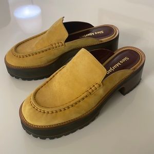 Sies Marjan Mustard platform mules